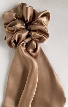 KOTTYKOTTY Bronze Scarf-Scrunchie, Urban Style, Free Sized, Ponytail Holder Women/ Girls Rubber Band