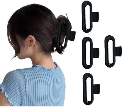 Tintoo 4 PCS Oval shape Hair Claw Clips Large Square 4 Inch Matte finish Hair Claw