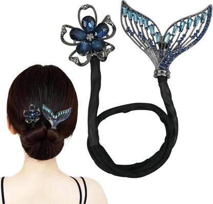 HONEY ACCESSORIES 1PCS Whale Tail Elegant Lazy Hair Curler,French Twist Bun Hair Accessories Bun Clip