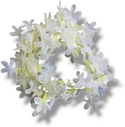 MICLAC Jasmine flower hair Bun for girls - Pack Of 1, White Artificial Flower Hair Accessory Set