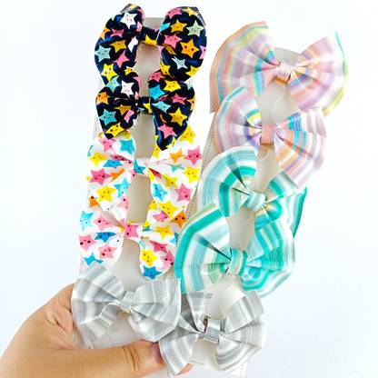 FINXFAIMA 10pcs Bow Hair Clips For Kids & Girls Hair Pin