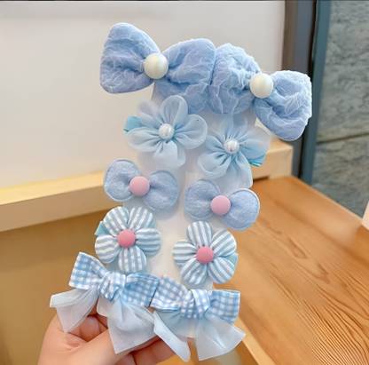 SYGA 10 Pcs Adorable Bow & Flower Design Baby Hairpin For Kids, Girls and Toddlers Hair Clip
