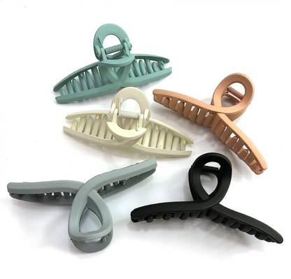 LS ENTERPRISES 5Pcs Matte Butterfly Hair Claw Clips Strong Hold Hair Clips For women Hair Claw