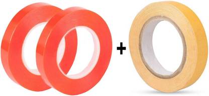 Newlo Double Sided Tape Red and Yellow Hair Wig Tape 24m Combo Pack Hair Stamp