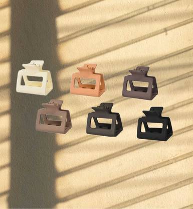 Elecsera Matte Large Clutcher for Thick and Thin Hair Pack of 6 Hair Claw