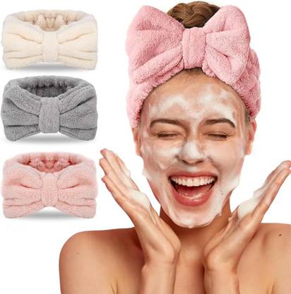 Pairvel Facial Spa Makeup Cleansing Cute Bow Velvet Elastic Headband Hair Band Hair Band Hair Band