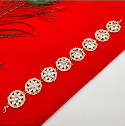 BRIJBAZAAR Matapatti silver stone Hair Chain