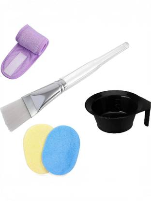 avnish Combo Pack (Dye Bowl + Face Pack Brush + Face Cleaning Sponge) Head Band