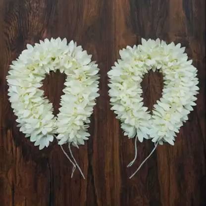 Tifurko White Color 12 inch Flower Fabric Gajra for Gorgeous Hairstyles Women Hair Band Hair Band