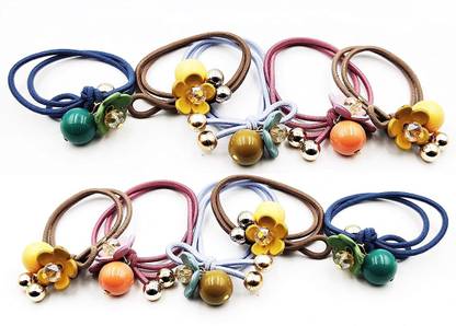 Myra Collection 10 Pcs plains Soft Elastic Hair Band Set For Women Rubber Band
