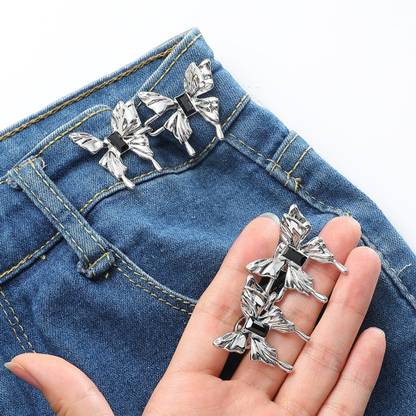 HASTHIP 2 Pairs Cute Butterfly Button Pins Bun Clip