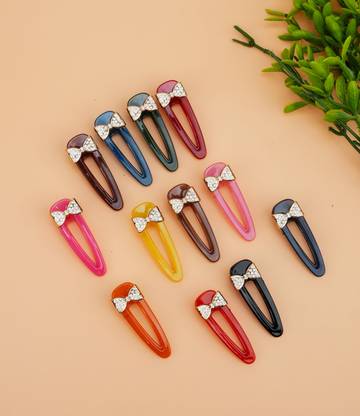 CARTLOG Pack of 12 Bow Tic Tac Pin | Hair Accessories For Kids Hair Pin