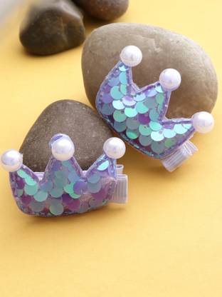 stol'n Crown sequin Set of 2 Pieces Hair Clips-Purple Hair Clip