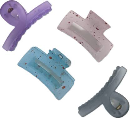 Maanya Traders HAIR CLEATURE FOR DAILY USE, HAIR CLAW SET OF 4 Different Colours Hair Claw