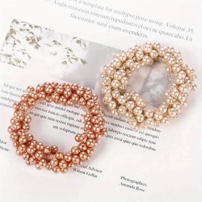 Argh Premium Quality Beautiful Pearl Elastic Band/Hair Rubber band/ Hair Ties Rubber Band
