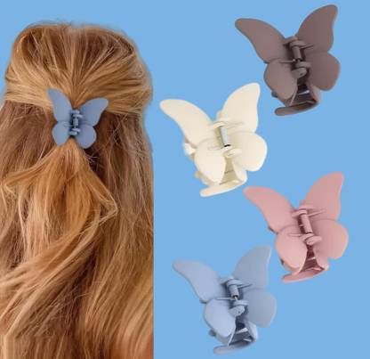 BZILO Pack of 6 Butterfly Cluther for Long Hair Clips Multicolor Varient Design D17 Hair Claw