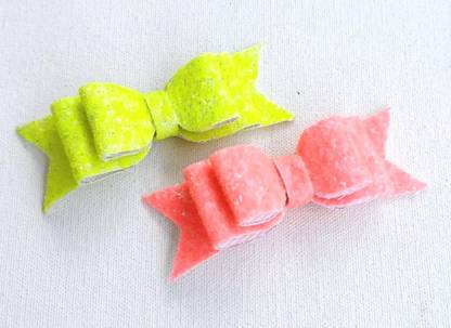 LuvSaa Essentials Hair bows neon/orange|HANDCRAFTED|make beautiful hairstyles. Back Pin