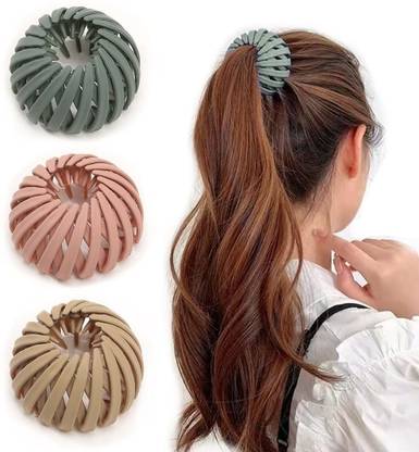 krelin 3 Pcs Birds Nest Hair Clips Bun Maker Circle Hair Clip Ponytail Holder Clips Hair Claw