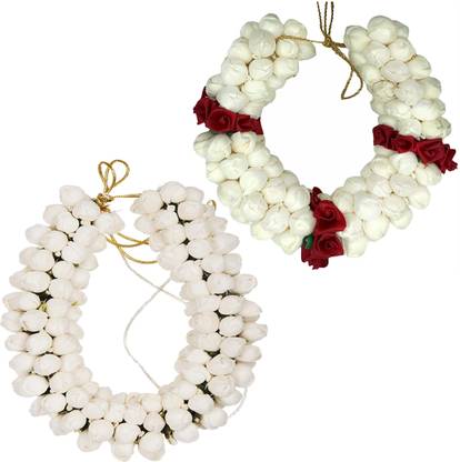 GoDazzl Pack of 2 Gajra in Artificial Jasmine Mogra Flower Hair Accessory Set