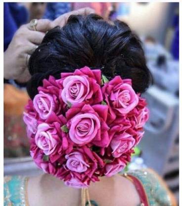 Aunar Rose velvet flower bun Bun