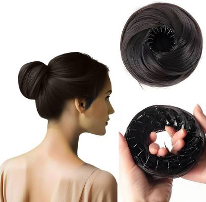 Blushia 1Pc Messy Bun Hair Piece Synthetic Hair Scrunchie Drawstring (Brown) Bun