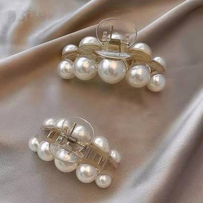 CHARMING Trendy Fashionable 5 Pearl Clutcher Hair Clip Hair Clip
