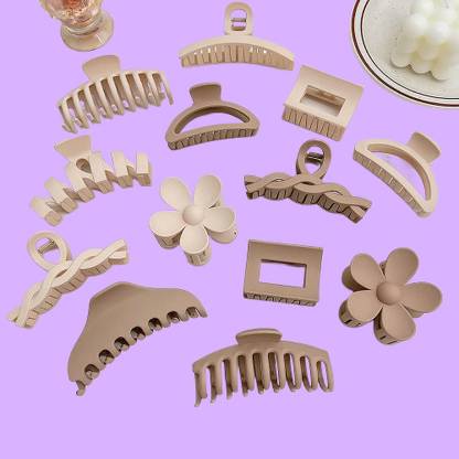 BZILO Pack of 6 Girl Matte Butterfly Banana Clip,Strong,Multicolor Varient Design K54 Hair Claw