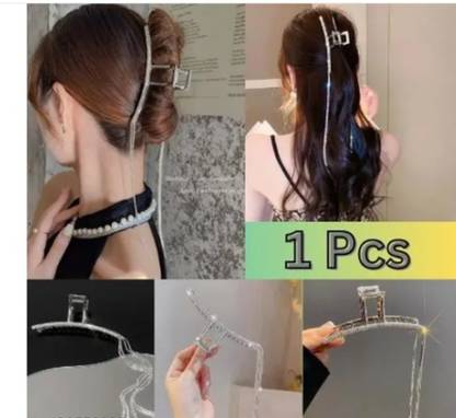 Flair fascinators 1 Pcs SILVER Claw Clips, Large Hair Clips Jaw Clips Hair Hair Claw