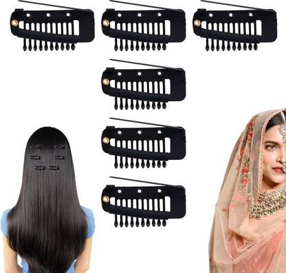 INHEAVEN 6Pcs black Chunni Clips Dupatta Clips For Hair,Dupatta Pin For Bride Hair Pin