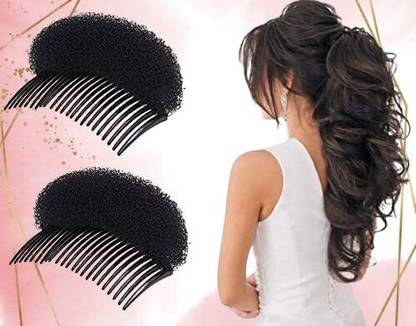Chanderkash 2 Pcs Women Bump It Up Volume Hair Base Styling Comb Clip Invisible Puff Maker Bun Clip