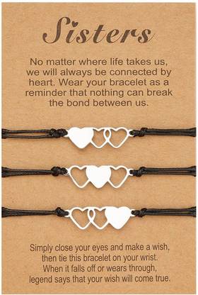 HASTHIP Set of 3 Friendship Bracelet Sisters Bracelets Best Friend Friendship Bracelets Hair Accessory Set