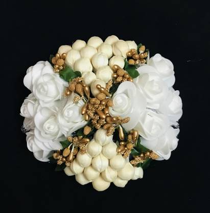 AROOMAN Artificial flower juda Bun/Gajra For Women/Girls Pack_01, Multicolor Bun