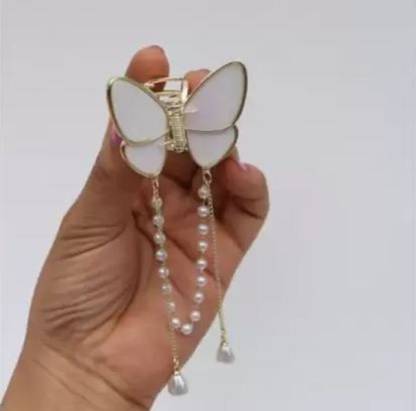 ashlyn creations 521-WHITE marble Butterfly Hair Claw Hair Accessories For Girls and Women Hair Clip