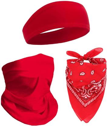 PAROPKAR Multi Red Colour Headband Bandana Handkerchief Use All Sport Activity Head Band