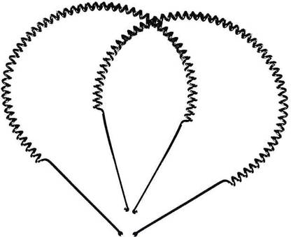FlexOne 2 Pcs Flexible Spring Chain And Simple Hair Hoop Daily Use For Unisex Men Women Hair Band