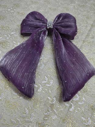 Hunr Organza fabric Bow with tail Hair Clip