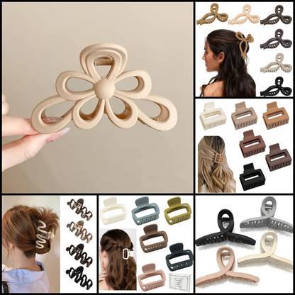Elecsera Multi Design Hair Claw Clip Clutcher Accessories Combo For Women Pack of 6 Hair Claw