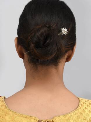 Silvermerc Designs Silver Toned Oxidised Honeybee Hairstick Bun Stick