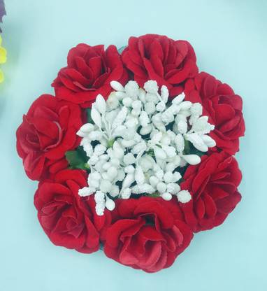AROOMAN Artificial Flower Gajra/Juda, Bridal Bun For Women/Girls ,(Color-Multi) Bun