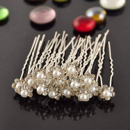 Kaima Latest Hair Pin Artificial Crystal Bridal Wedding juda pin Hair Accessory Bun Stick