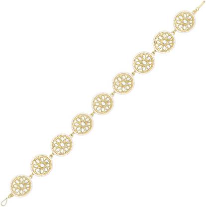 zubsha Gold Plated White Kundan Studded Maatha Patti Hair Chain