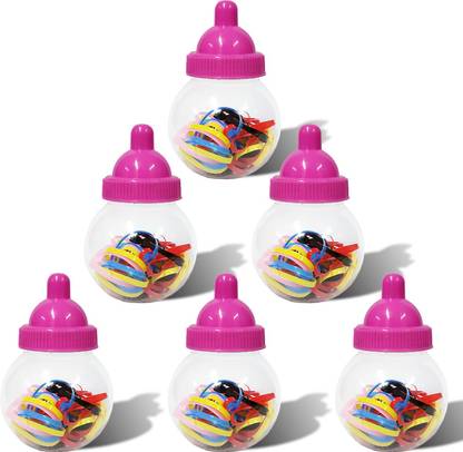 Utkarsh Set Of 6 Pcs Flexible Lightweight Convenient Daily Use Cute Little Milk Bottles Rubber Band