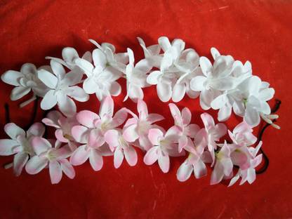 shivay Orchid 1ps White 1ps Pink Orchid Bun clip Hair Accessories set pack of 2 Bun Clip
