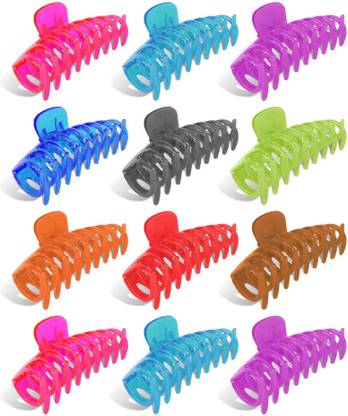 Airtick Pack Of 12 Cylindrical Trending Fashionable Lightweight Hair Claw/clutcher Hair Claw