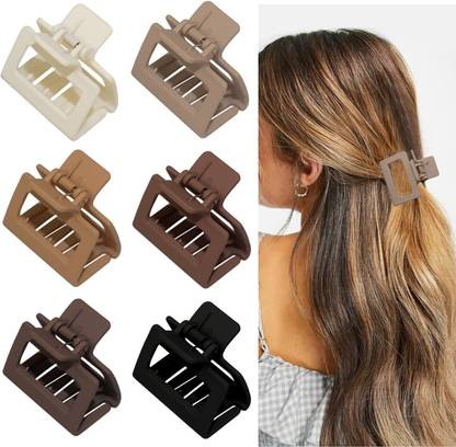 VAGHBHATT Hair Claw Clips 2" Matte Hair Clips for Thick Hair Square Claw Clips Hair Clips Hair Claw
