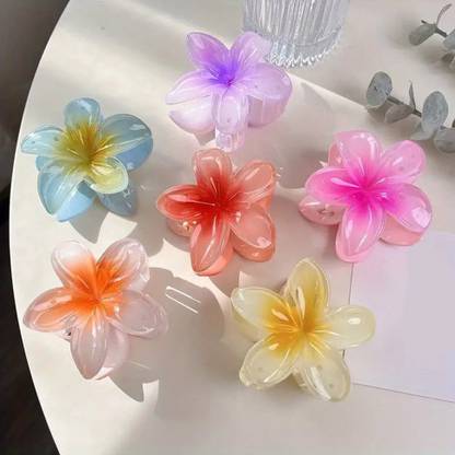 Pairvel Flower Strong Grip Non-slip Hair Clutcher for Girls Pack of 4 Hair Claw Hair Claw