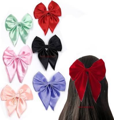 MANODHRUVA 6pcs Bow Alligator Hair Clip, Multicolor, Hair Clip