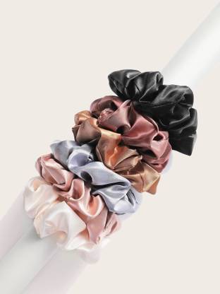 VAGHBHATT Satin Silk Hair Ties Small Scrunchies for Women Girls Ponytail Holders Rubber Band