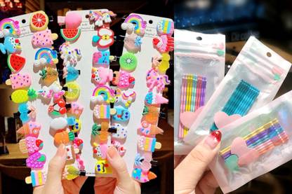 Meitu 90-Pcs Kids hair accessories combo of clip and pin(Multicolour) hair combo