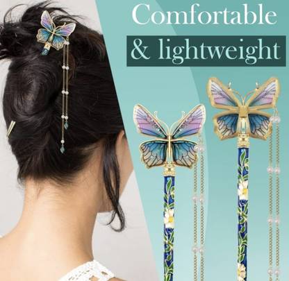 Joyful collection by saisha 1 Pcs of Korean Butterfly Latkan Bunstick Bun Stick